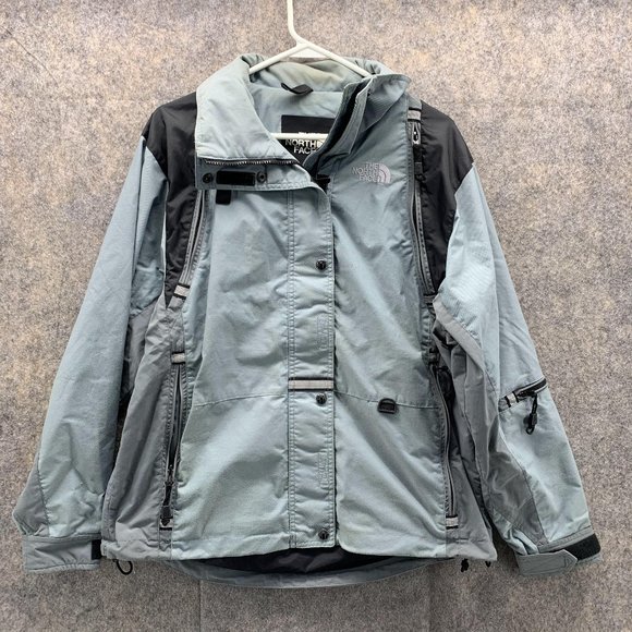 North Face Jacket Women Small Blue heavyweight Outdoors Zip Coat Hooded Ladies - Picture 1 of 16